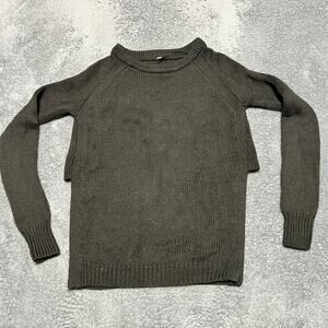 Lululemon Sweater Womens 6 ? Yin To You Merino Wool Split Hem Green Gray